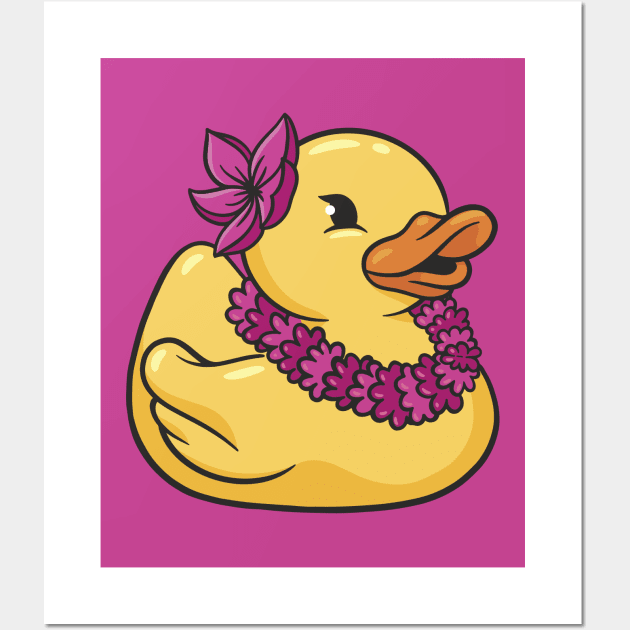 Cute Hawaiian Luau Rubber Ducky Wall Art by SLAG_Creative